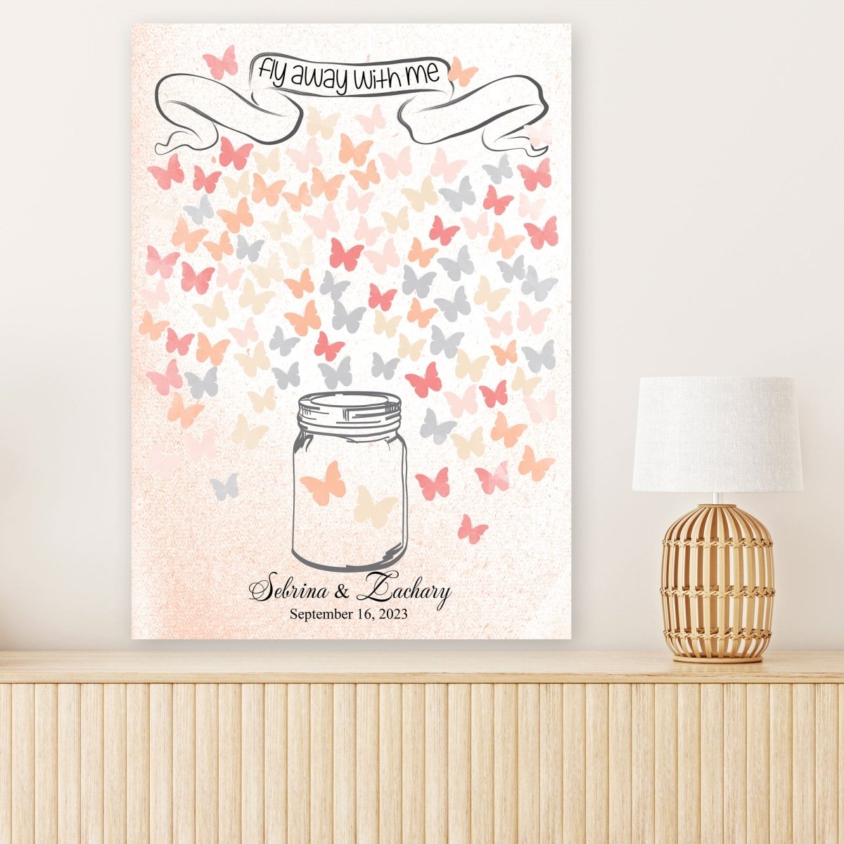 Alternative wedding guest book butterflies "Fly away with me" - Lovalù