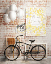 Alternative wedding guest book "Confetti" yellow and grey - Lovalù