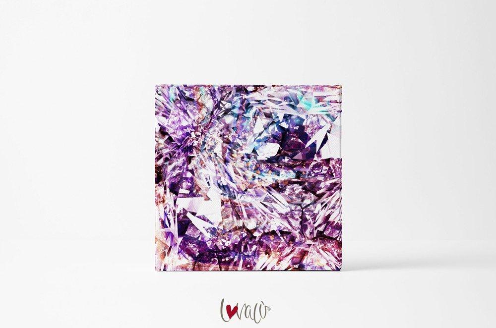 Diamond pink purple Wall Art print on canvas. - Lovalù