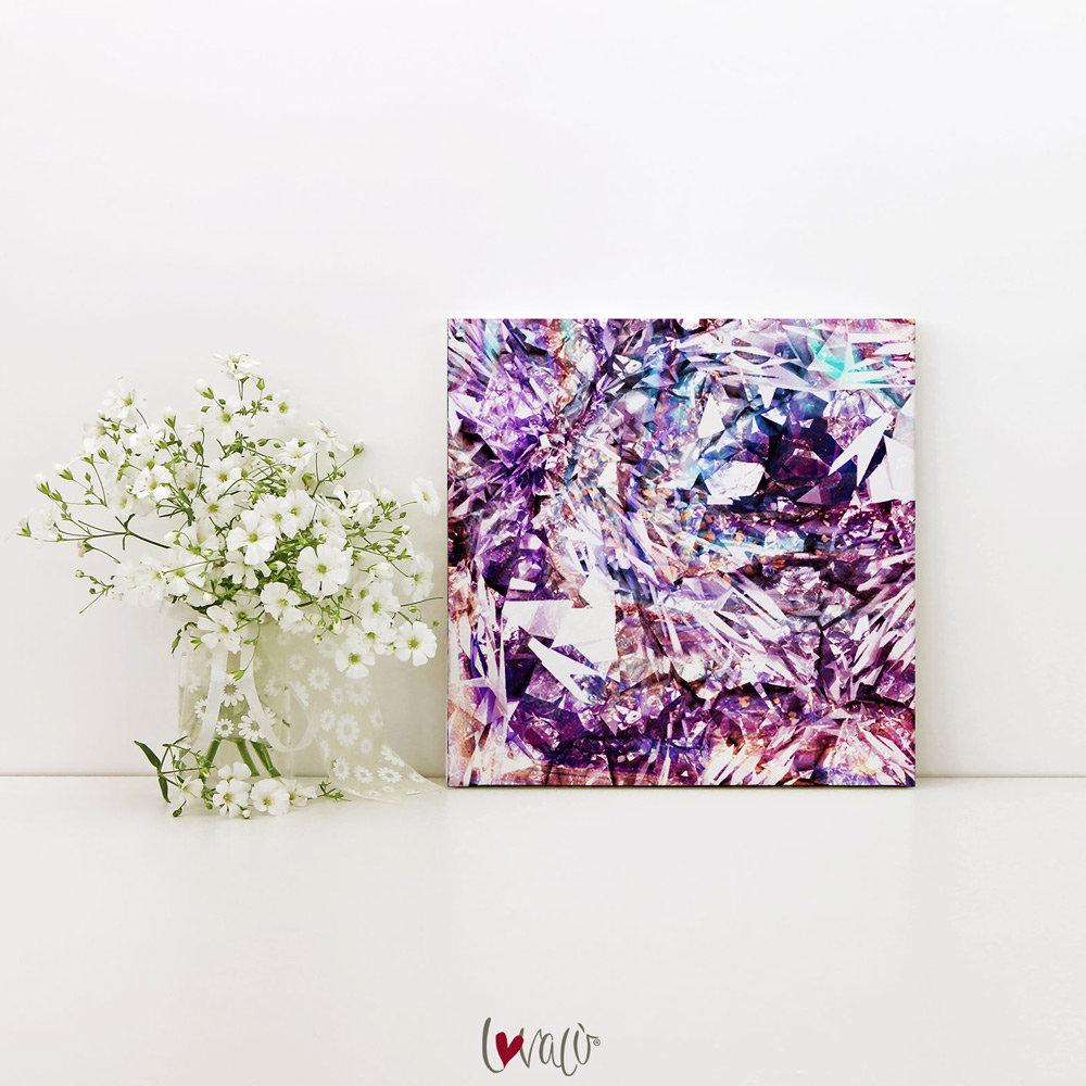 Diamond pink purple Wall Art print on canvas. - Lovalù