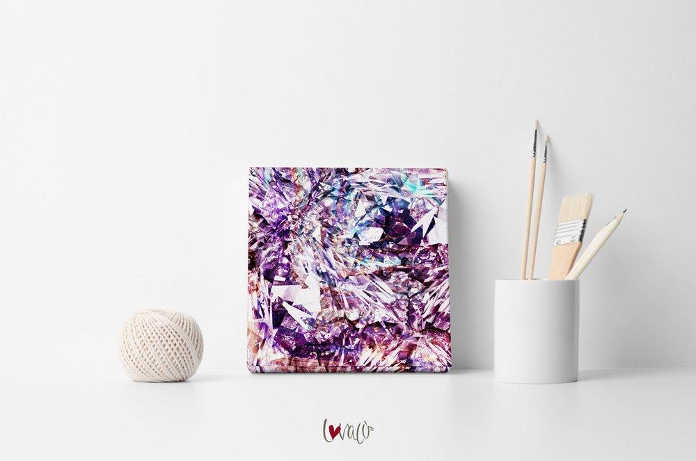 Diamond pink purple Wall Art print on canvas. - Lovalù