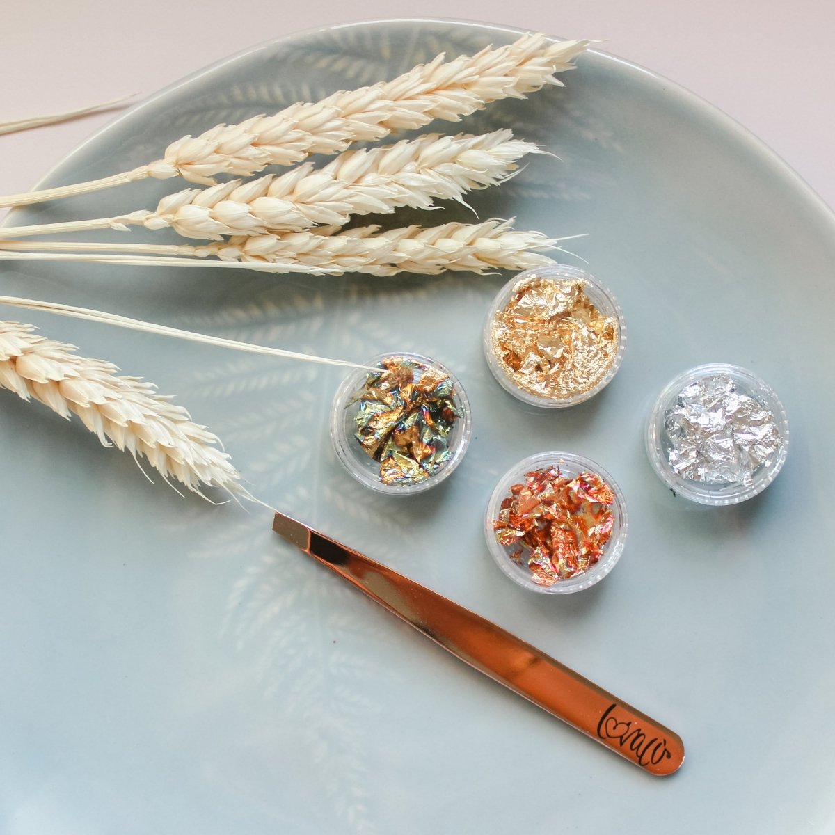 Foil Leaf Pots, Gold, Silver, Oxide rose gold, Oxide gold - Lovalù