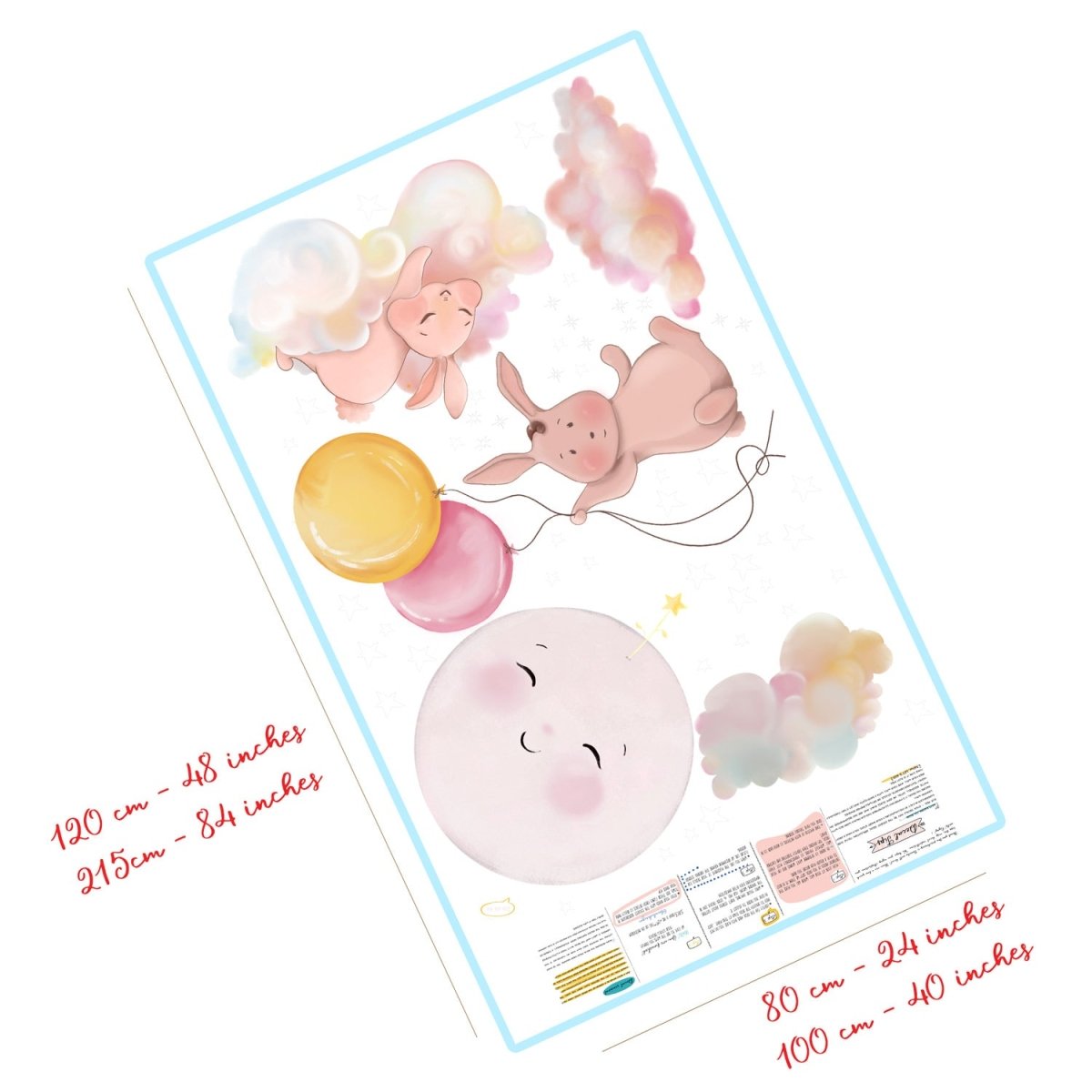 Full Moon with bunnies Wall Sticker for baby nursery and children's rooms - Lovalù