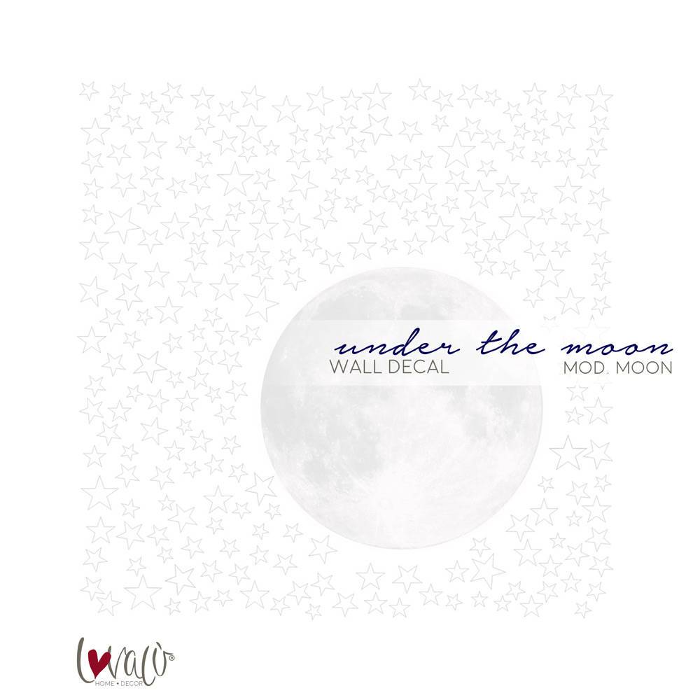 Moon with 300 Stars Wall Decal Peel & Stick - Lovalù