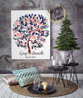 Peach and Navy blue weddings ideas | Alternative Wedding Guest Book tree | Alternative guestbook on canvas | Bridal Shower | Wedding gift - Lovalù