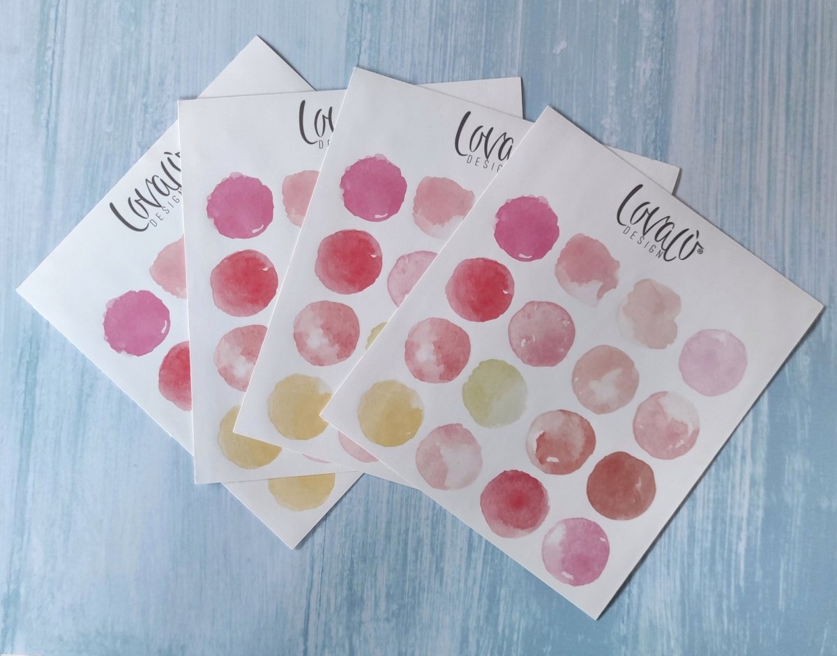 Pink Watercolor Dots Wall Stickers - Lovalù