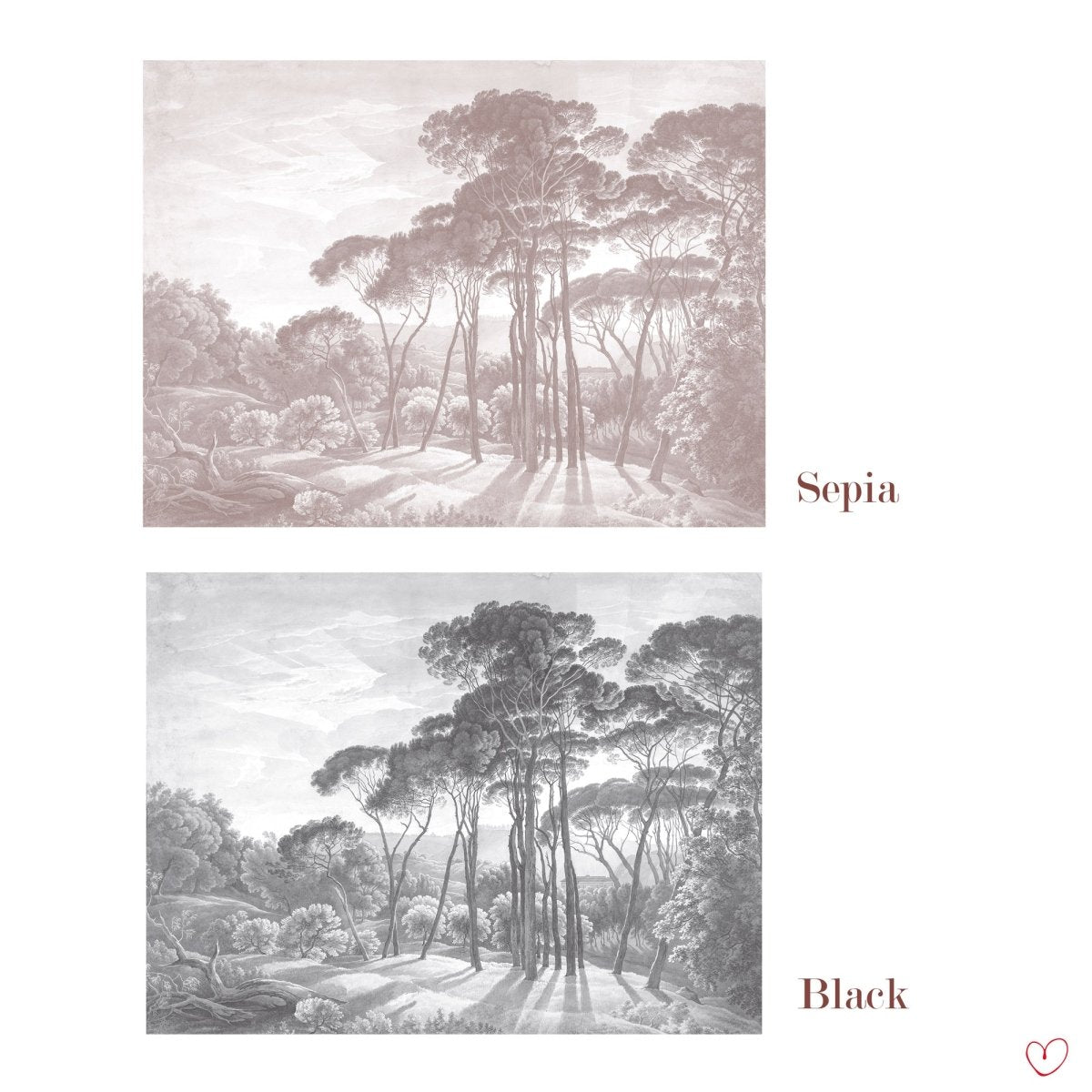 Vintage Tuscany landscape - Mural - Lovalù