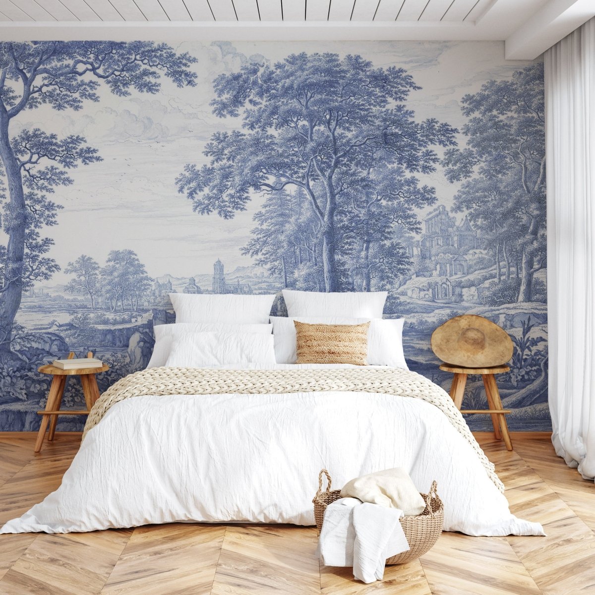 Vintage Wall Mural - Landscape Blue - Lovalù