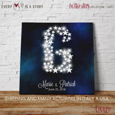 Wedding Guest book Stars Guestbook Monogram Alternative Guest Book canvas Wedding Universe Modern Guestbook Unique GuestBook Poster Art - Lovalù