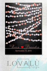 Wedding Guestbook. Alternative guestbook_Home decor_Lights pale pink lilac_Wedding Guest book_Choose your color and number of lights - Lovalù