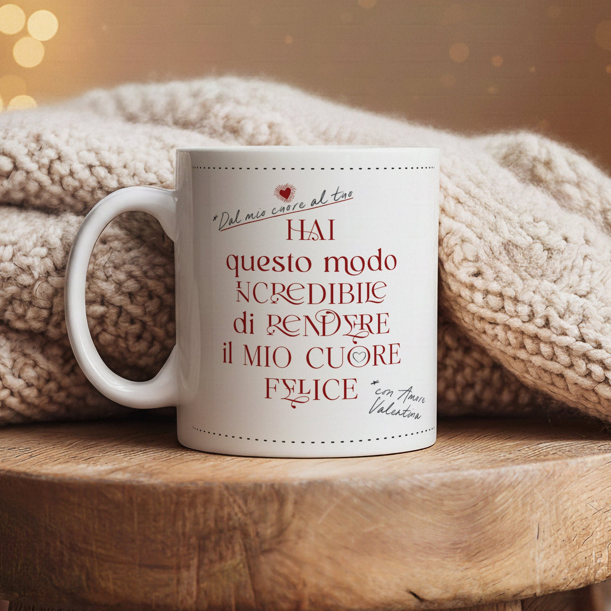 Tazza San Valentino "Dal mio cuore al tuo", personalizzabile