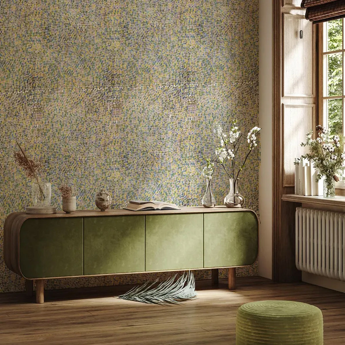 Carta da parati - Vetro di mare (verde)