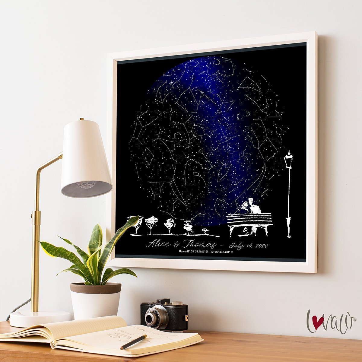 Custom Star Map, Night Sky Print, Star Map Poster, Wedding Gift, Constellation, Wedding Anniversary Gift, Personalized Gift, Engagement Gift - Lovalù