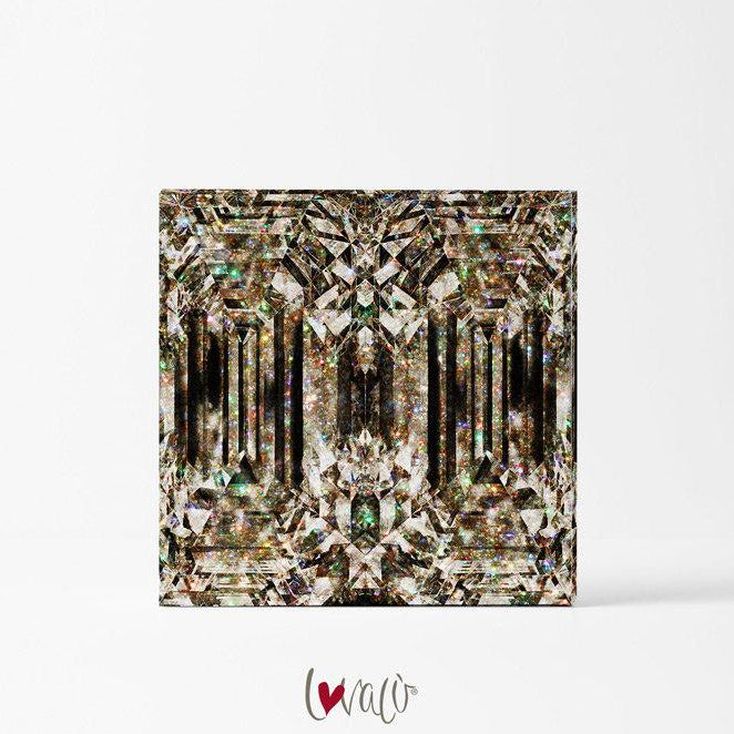 Diamond gold Fashion Wall Art print on canvas. - Lovalù