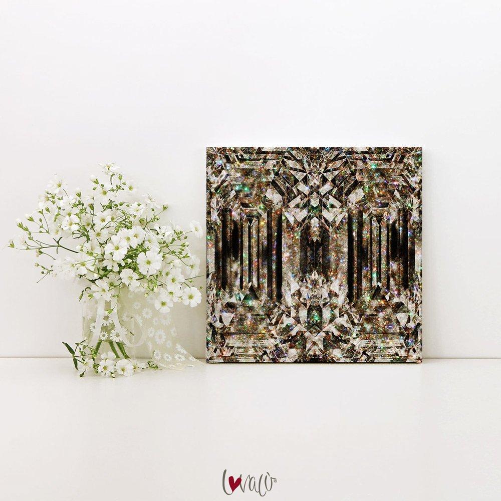 Diamond gold Fashion Wall Art print on canvas. - Lovalù