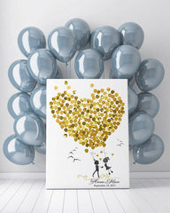 Gold Balloons Alternative Wedding Guest Book - Lovalù