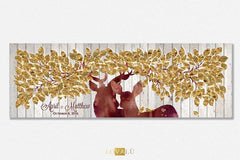 Guest Book Alternative on canvas - Guest Book Print - Wedding Rustic Sign Print - Guestbook Deer Print - Keepsake Gift - Plum Violet Orchid - Lovalù