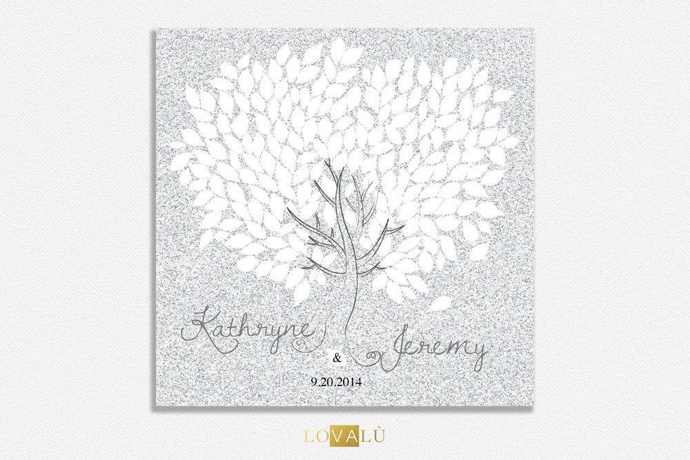 Guest book alternative tree silver glitter, Sparkle guest book, glitter guest book, Wedding Guest Book Alternative sign, guestbook - Lovalù