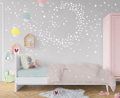 Little Stars Wall Decal for Nursery Children's Rooms, Bedroom Wallpaper Peel & Stick - Lovalù