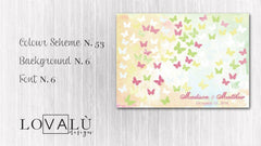 Romantic Wedding Guestbook with butterflies Print canvas 100 signatures Choose your color and number butterflies - Lovalù