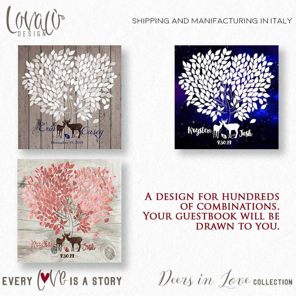 Rustic Wedding guest book, alternative wedding guest book, guest book alternative, deer guest book, stag guest book, antler guest book, tree - Lovalù