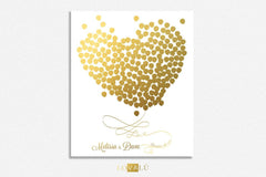Unique wedding guestbooks, gold balloons guest book, heart guest book ideas, customized names couple - Lovalù
