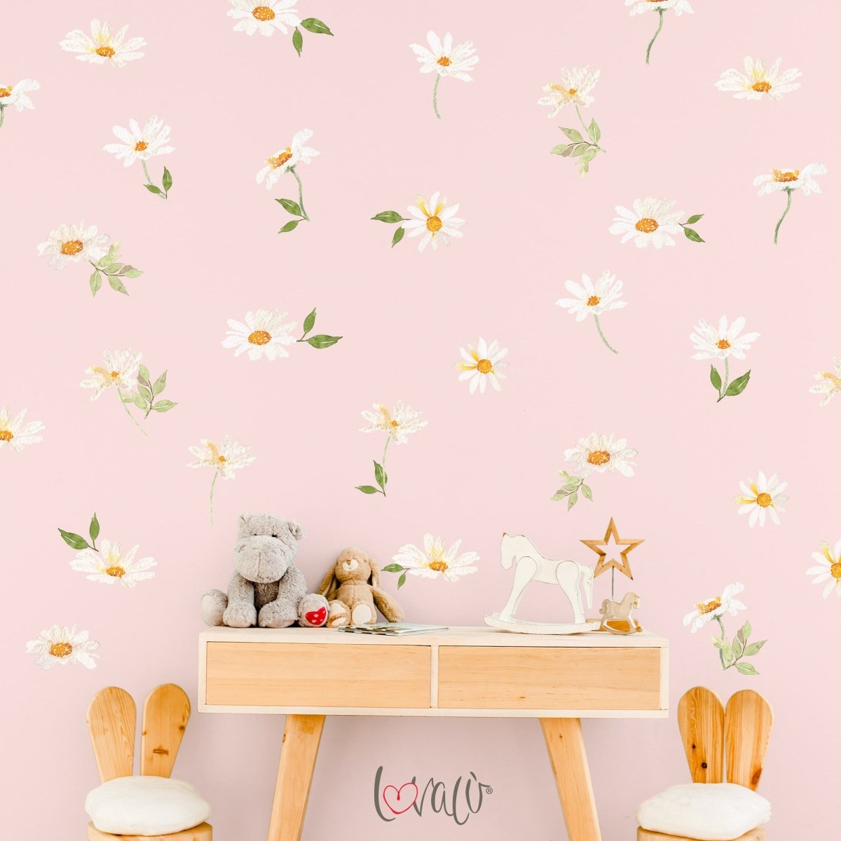 Watercolor Daisy Wall Decals - Lovalù
