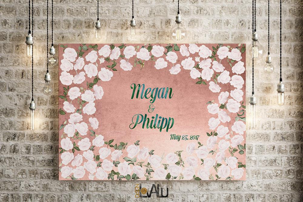 wedding Guest Book alternative Roses Floral Wedding Guestbook Poster wedding Fairytale wedding custom guestbook - Lovalù