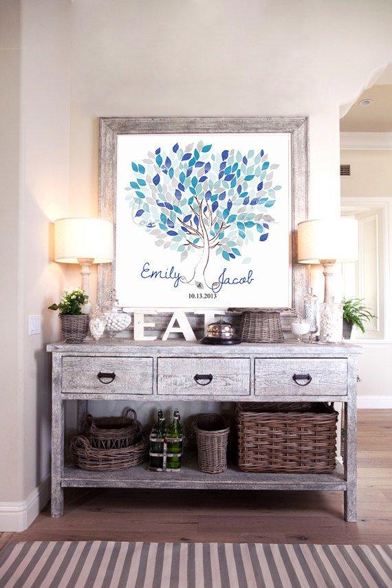 Wedding Tree cobalt blue, guest books for wedding, guest book diy, guest book graduation, guest book bridal shower, guest book wood sign - Lovalù