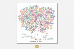 Wedding Tree Guest Book | Wedding Guest Book Tree | Personalized Wedding Print | 50-300 Guests | Canvas or Flat Print | Rustic Wedding - Lovalù